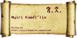 Nyiri Kamélia névjegykártya